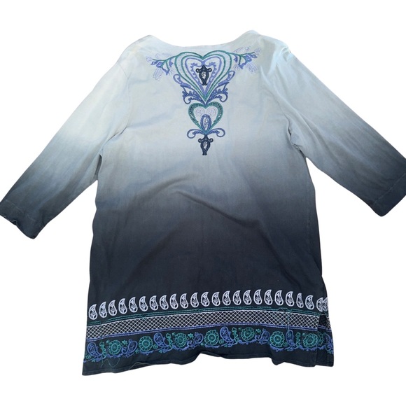 Johnny Was Los Angeles Blue To Grey Ombre Dress - Picture 3 of 15